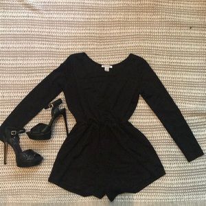 Black Long Sleeve Romper
